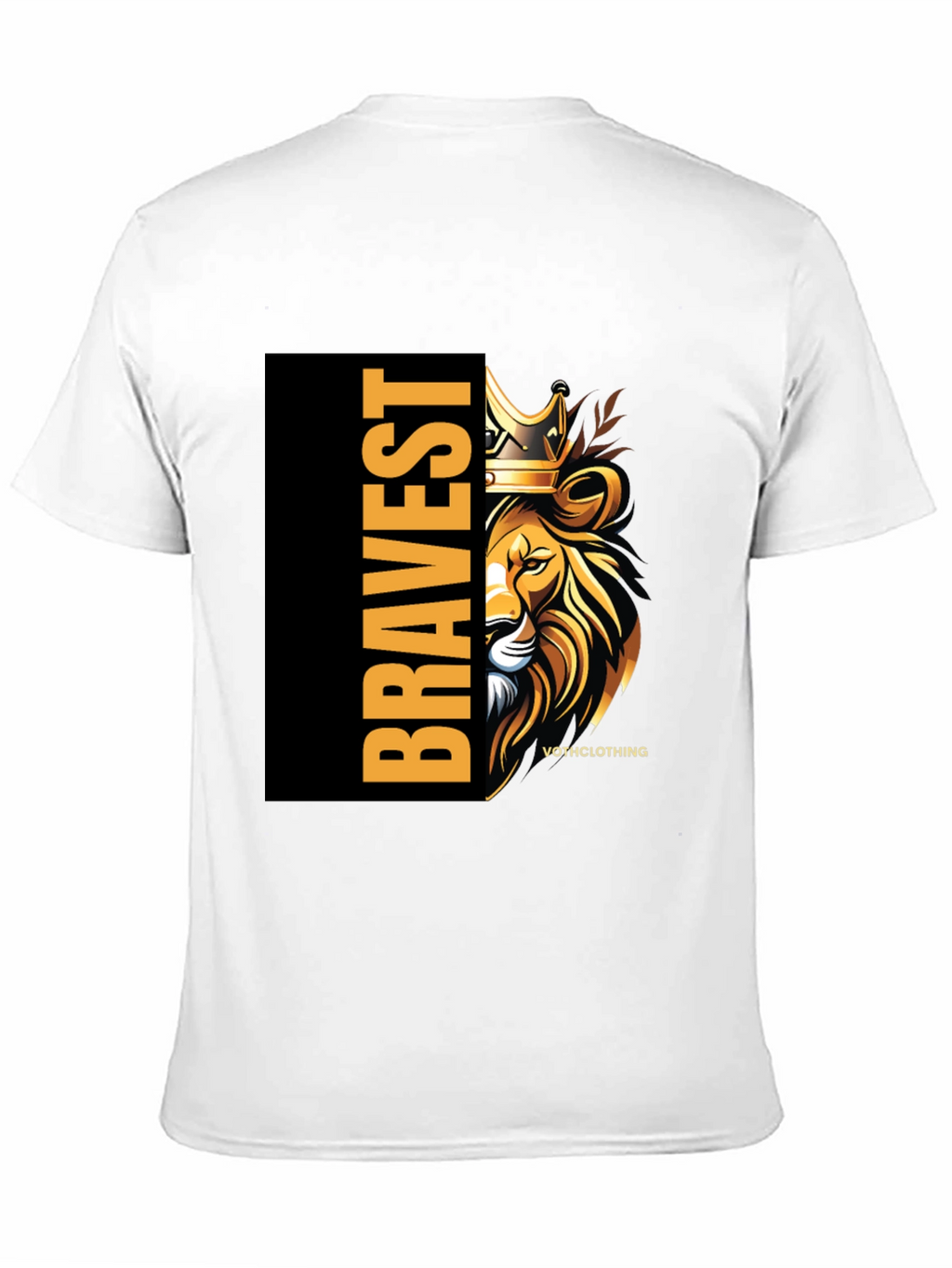 Bravest Lion Graphic Print Black T-Shirt