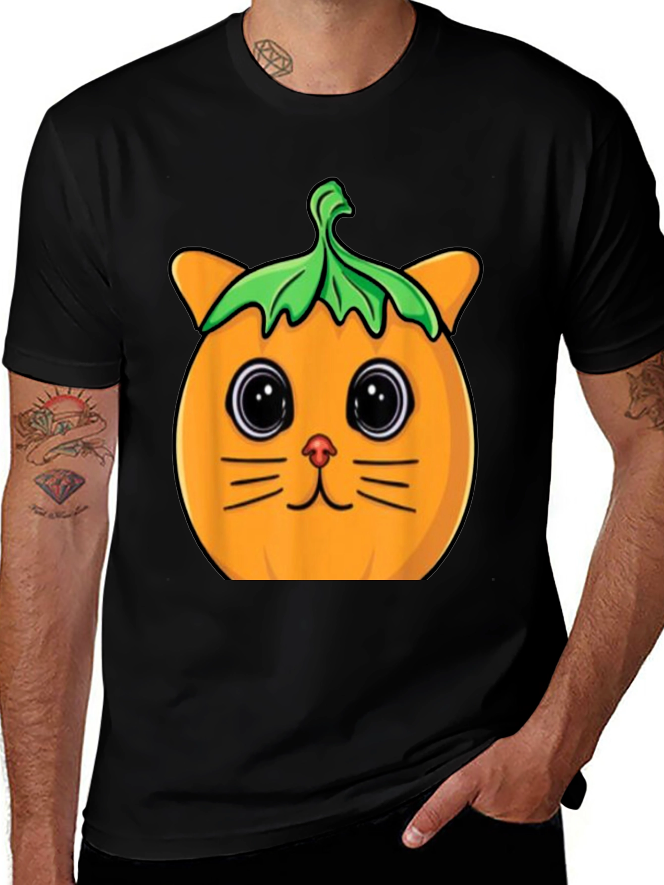 Pumpkin Cat T-Shirt - Halloween Cute Spooky