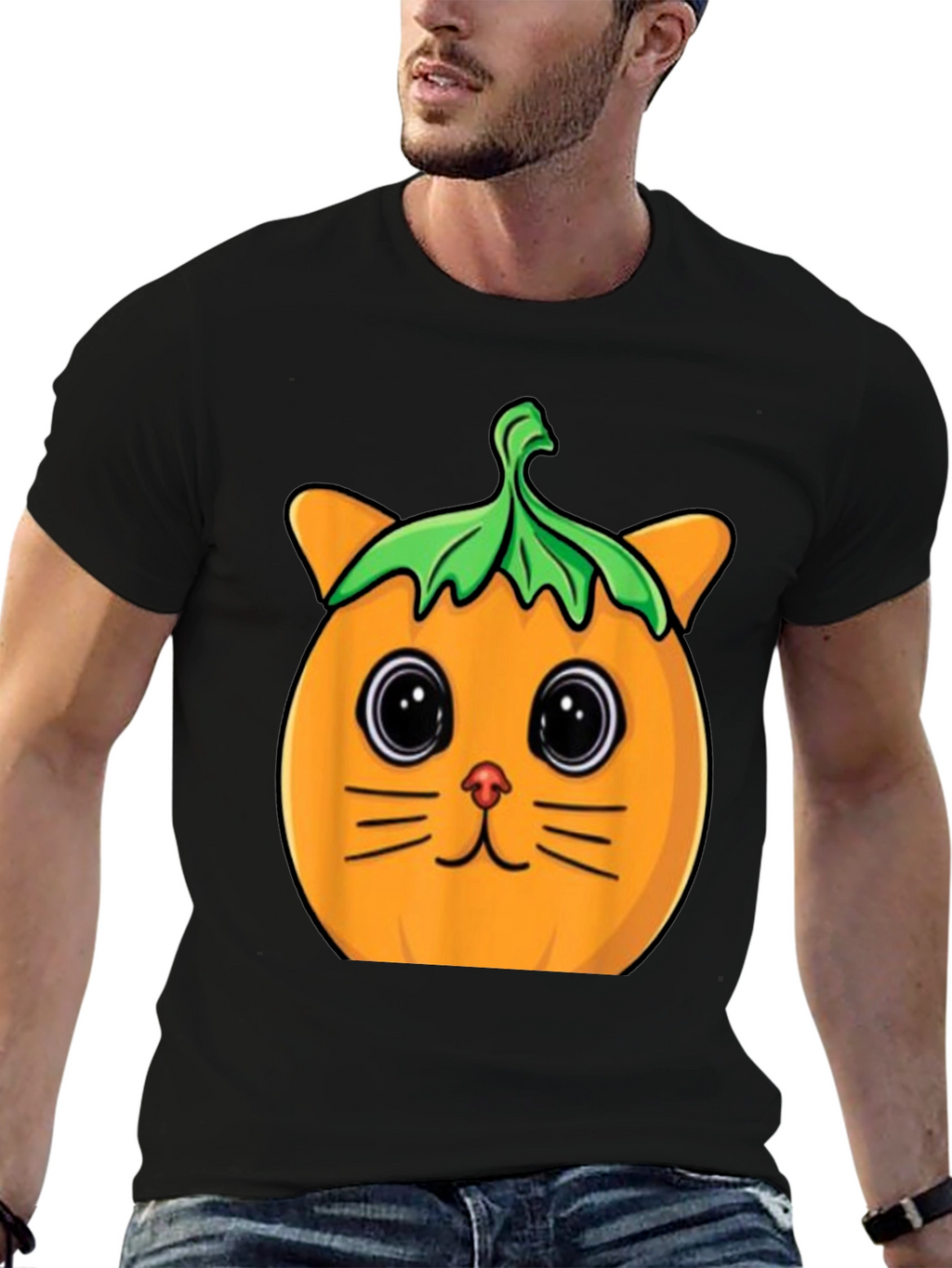 Pumpkin Cat T-Shirt - Halloween Cute Spooky