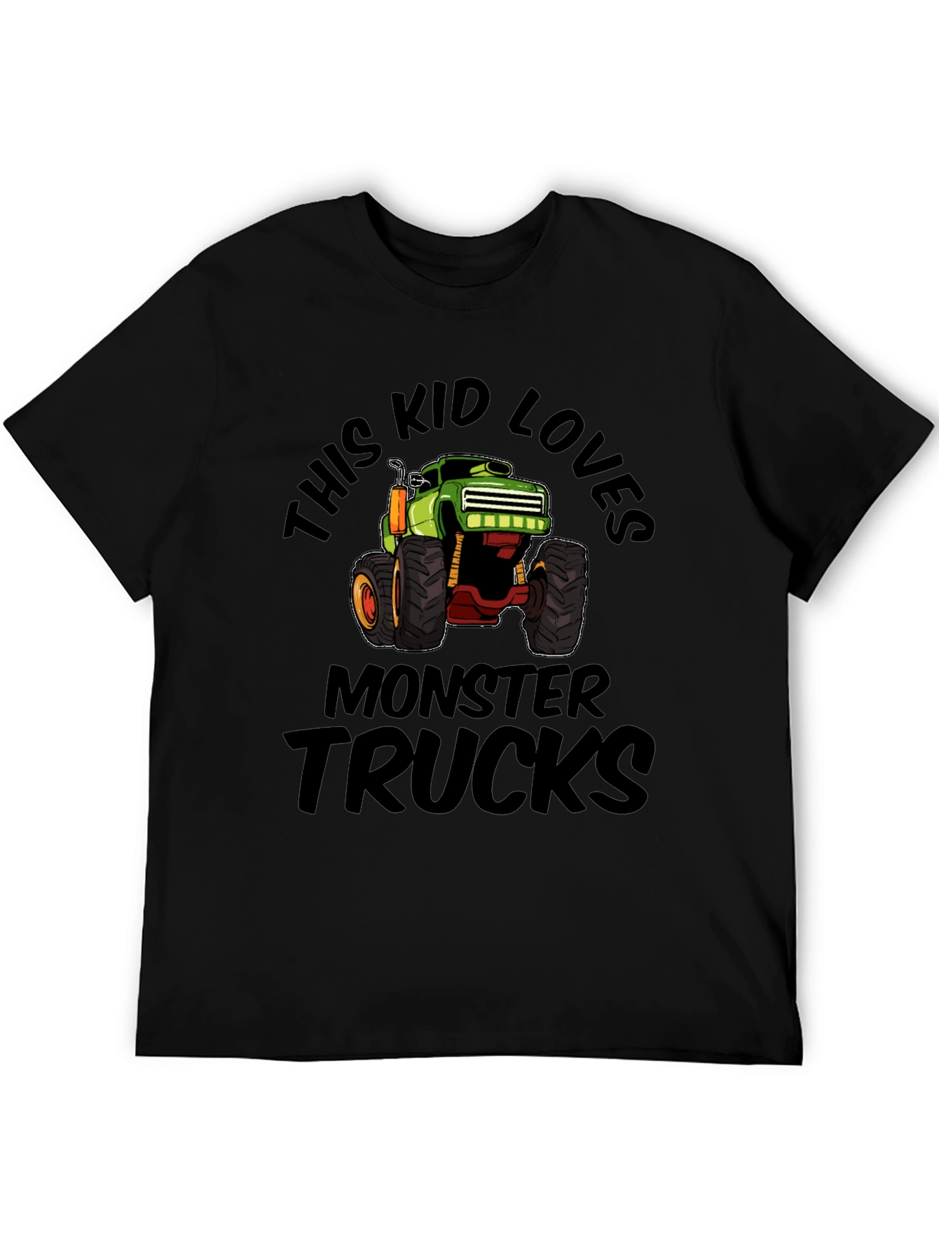 Monster Truck Kids Black Cotton T-Shirt