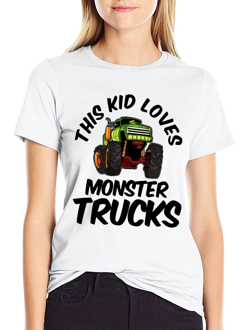 Monster Truck Kids Black Cotton T-Shirt