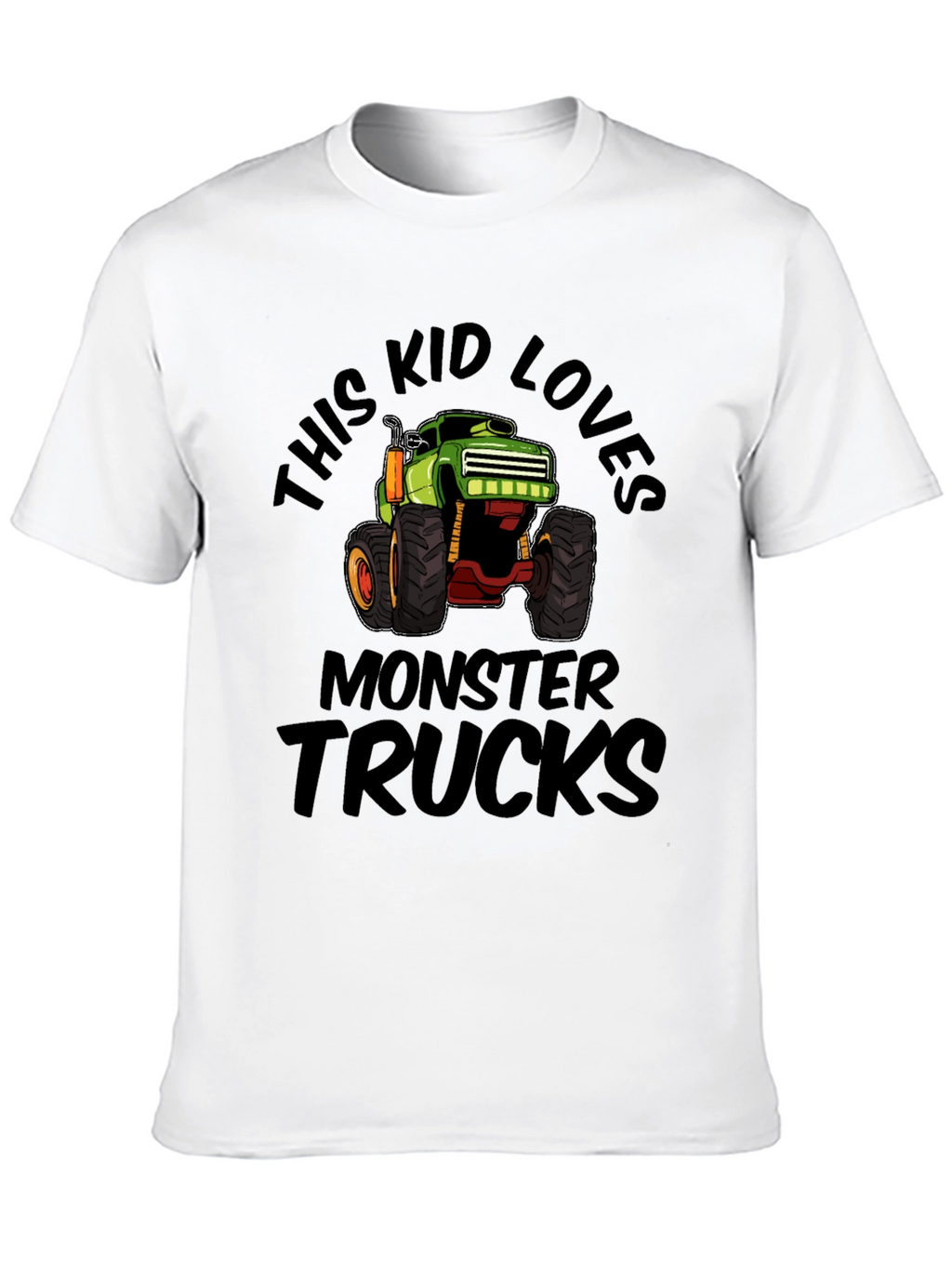 Monster Truck Kids Black Cotton T-Shirt
