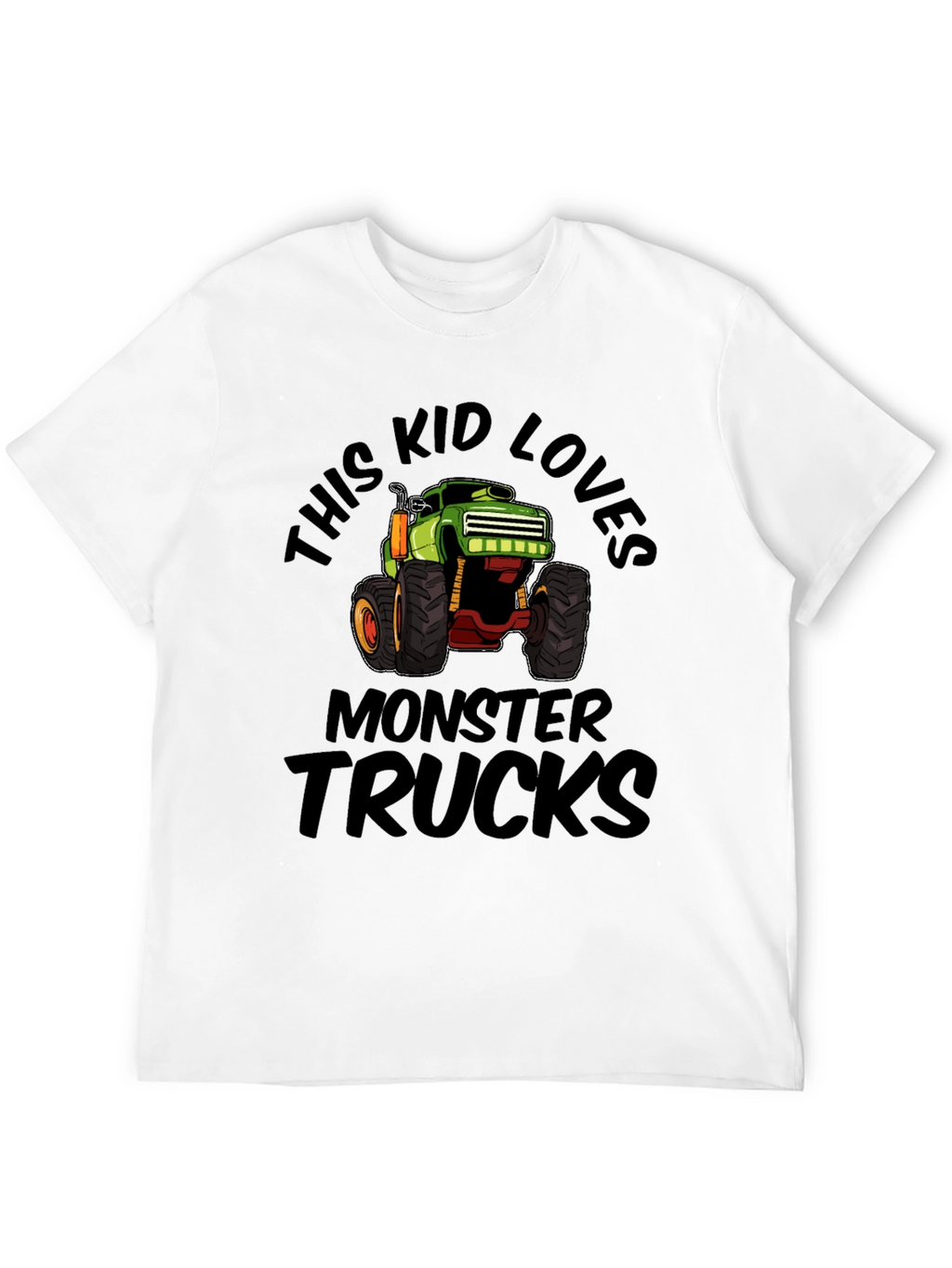 Monster Truck Kids Black Cotton T-Shirt