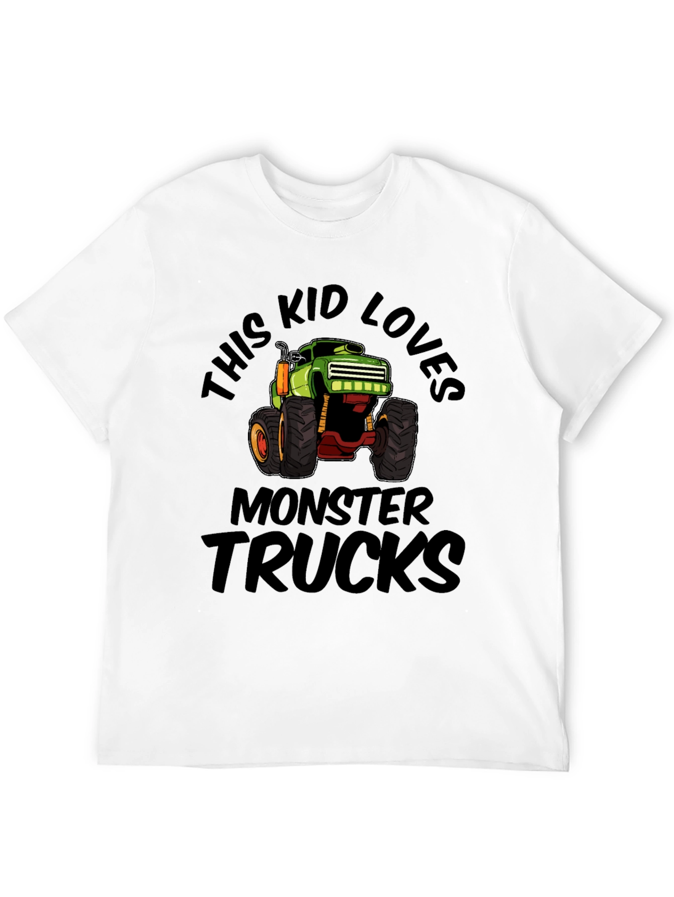 Monster Truck Kids Black Cotton T-Shirt