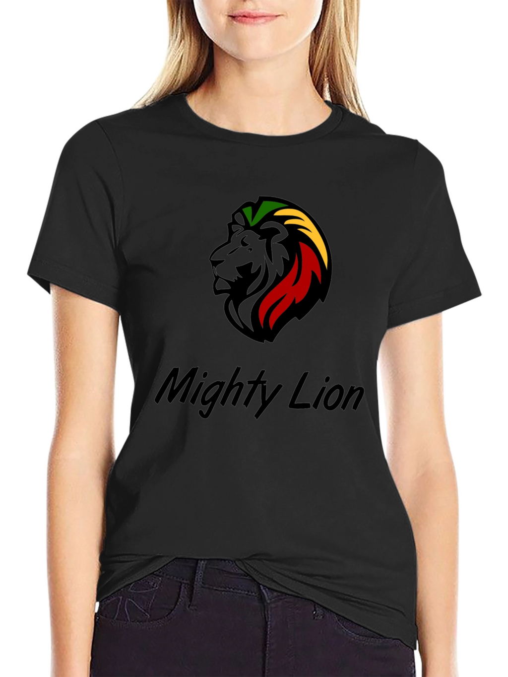 Mighty Lion Reggae T-Shirt Black Cotton