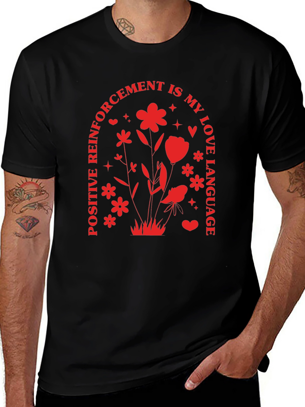 Positive Reinforcement Love Language Black T-Shirt