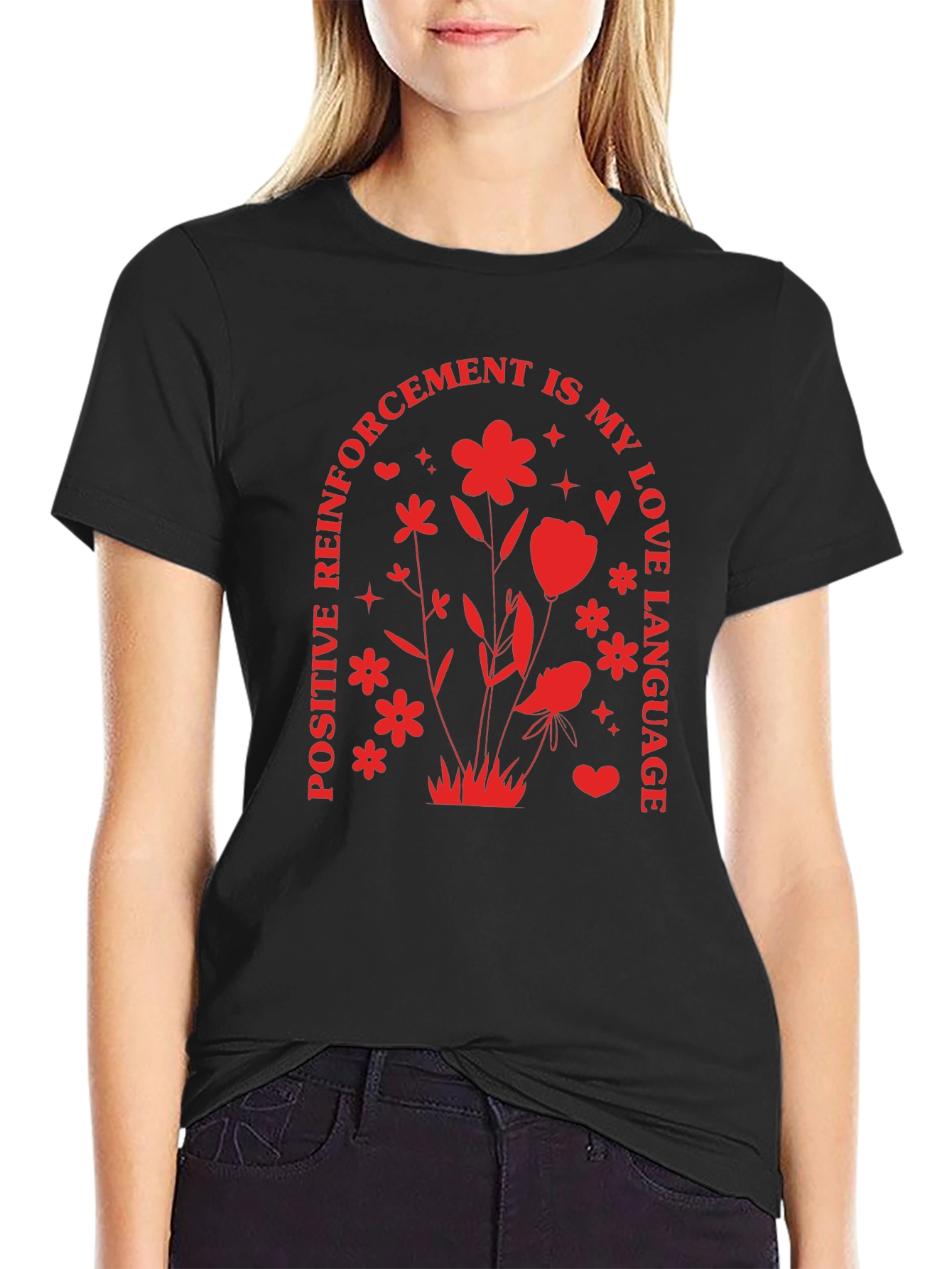 Positive Reinforcement Love Language Black T-Shirt