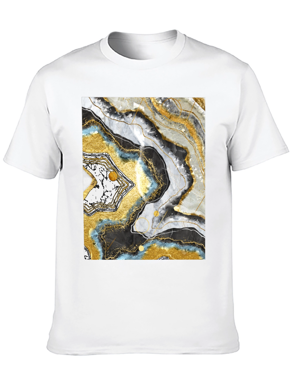 Abstract Geode Print Black T-Shirt