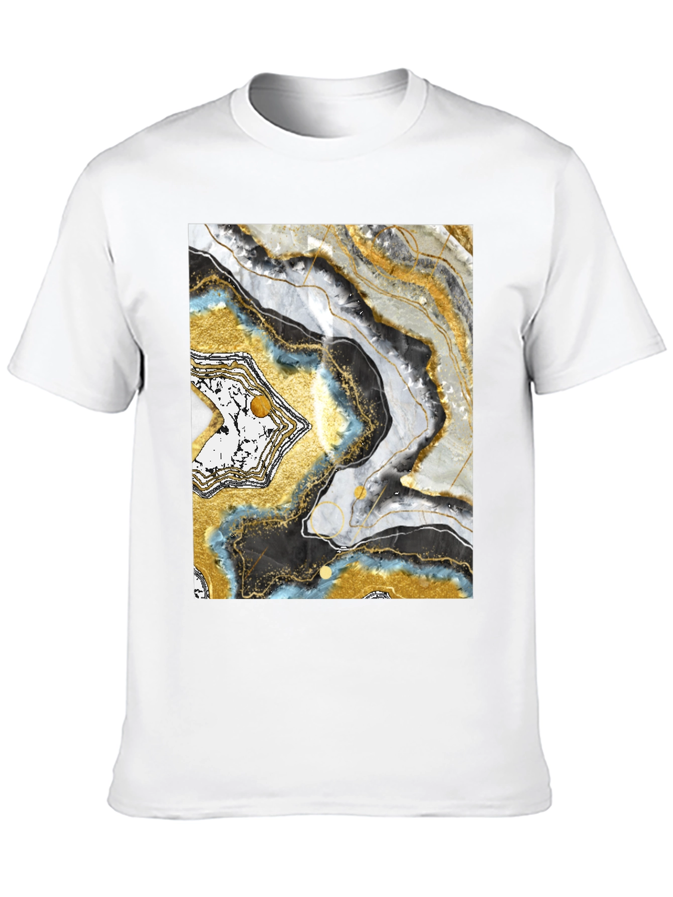 Abstract Geode Print Black T-Shirt