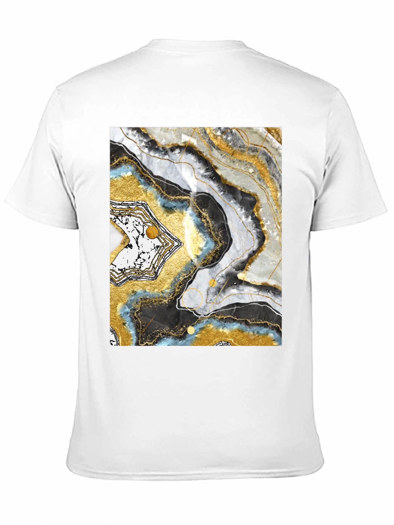 Abstract Geode Print Black T-Shirt