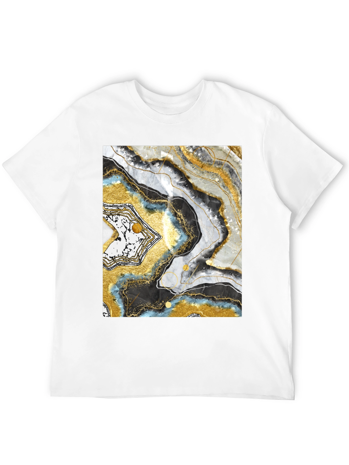 Abstract Geode Print Black T-Shirt