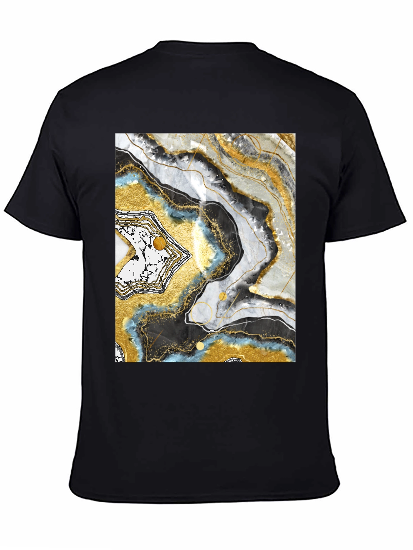 Abstract Geode Print Black T-Shirt