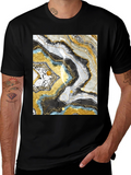 Abstract Geode Print Black T-Shirt