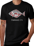 Oakland CA Graphic Tee with Fish Design