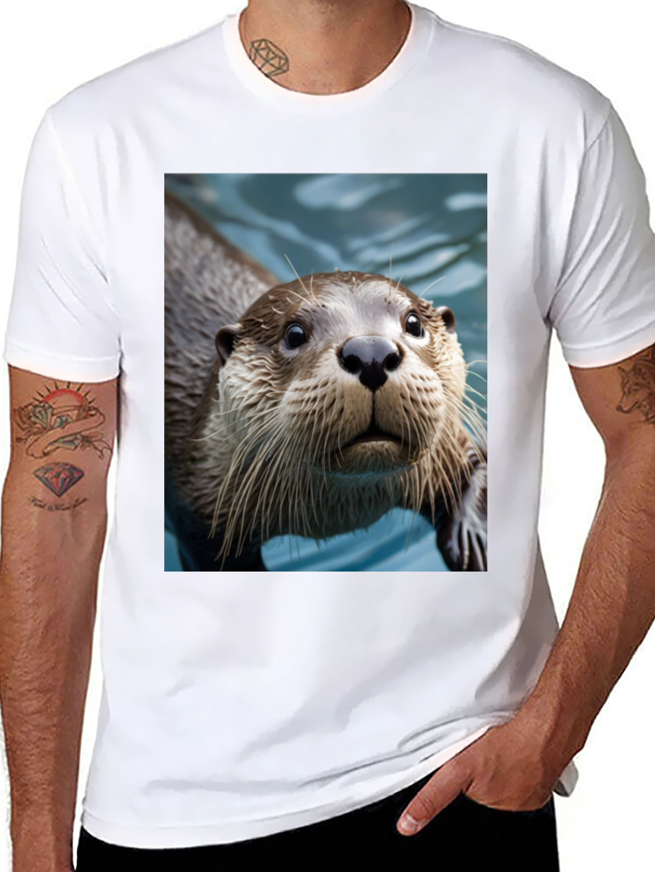 Otter Graphic Tee - Black Cotton