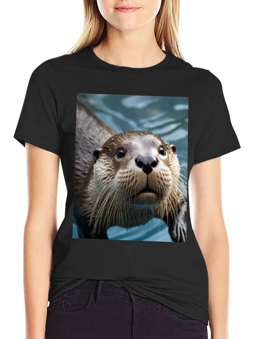 Otter Graphic Tee - Black Cotton
