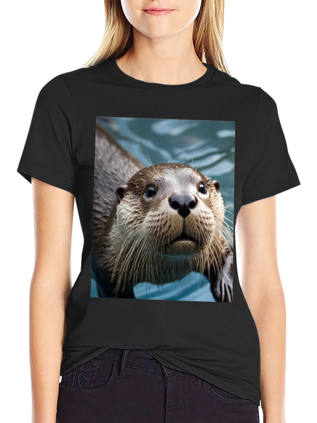 Otter Graphic Tee - Black Cotton