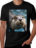 Otter Graphic Tee - Black Cotton