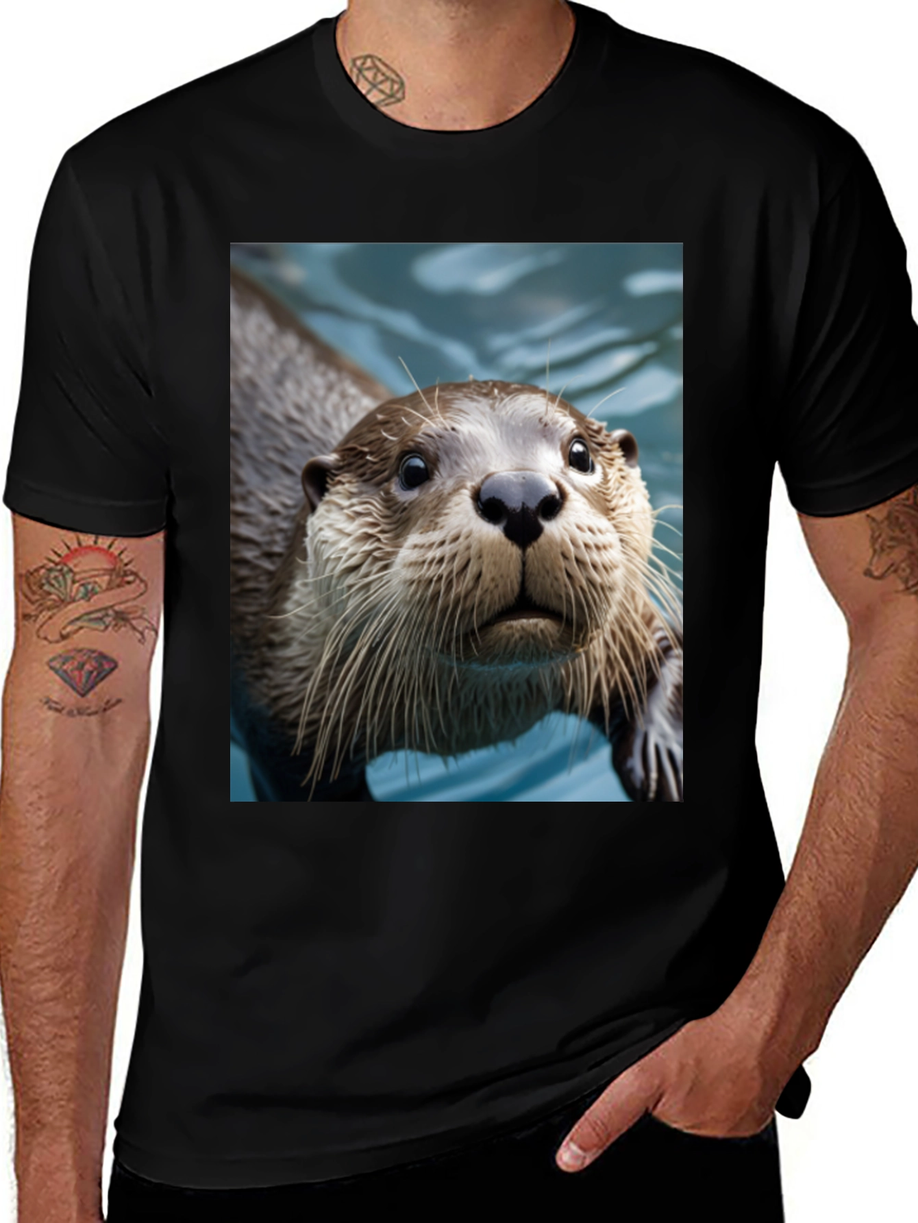 Otter Graphic Tee - Black Cotton