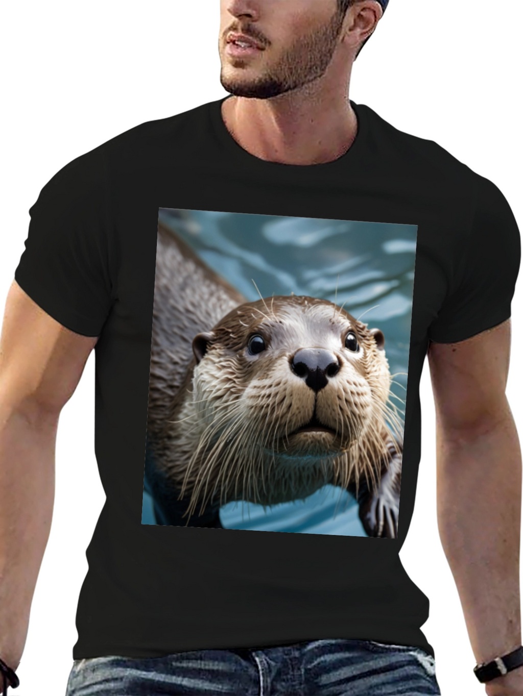 Otter Graphic Tee - Black Cotton