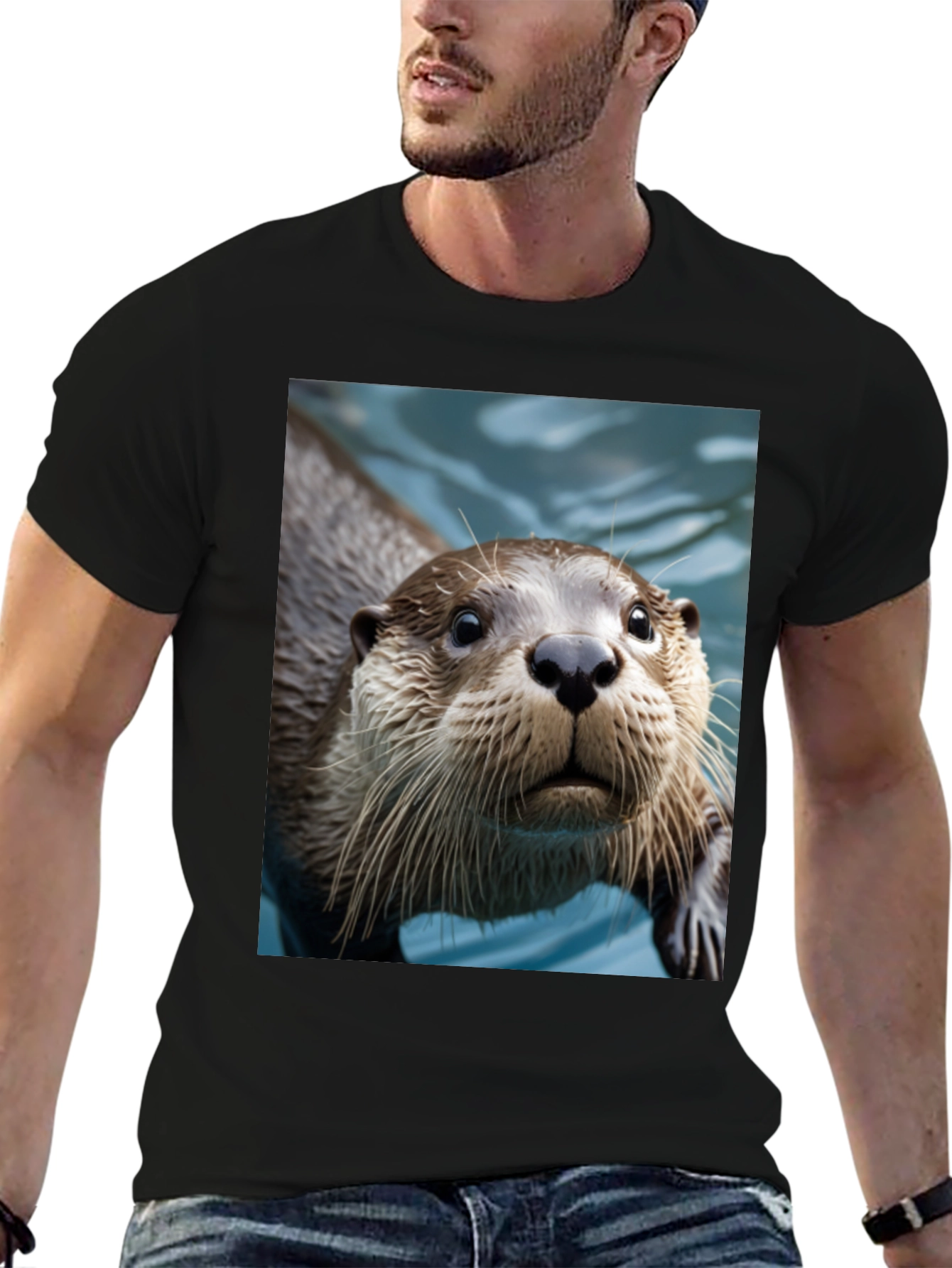 Otter Graphic Tee - Black Cotton