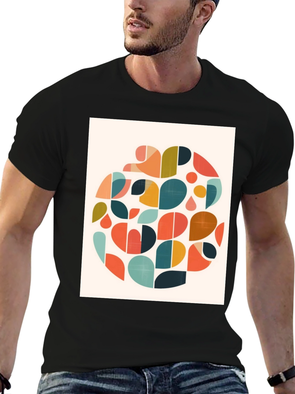 Abstract Geometric T-Shirt - Retro Style