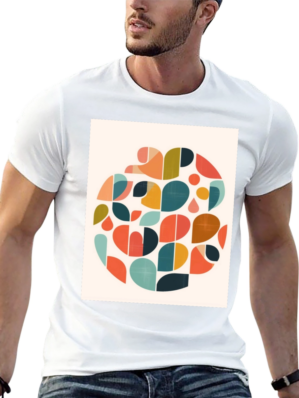 Abstract Geometric T-Shirt - Retro Style