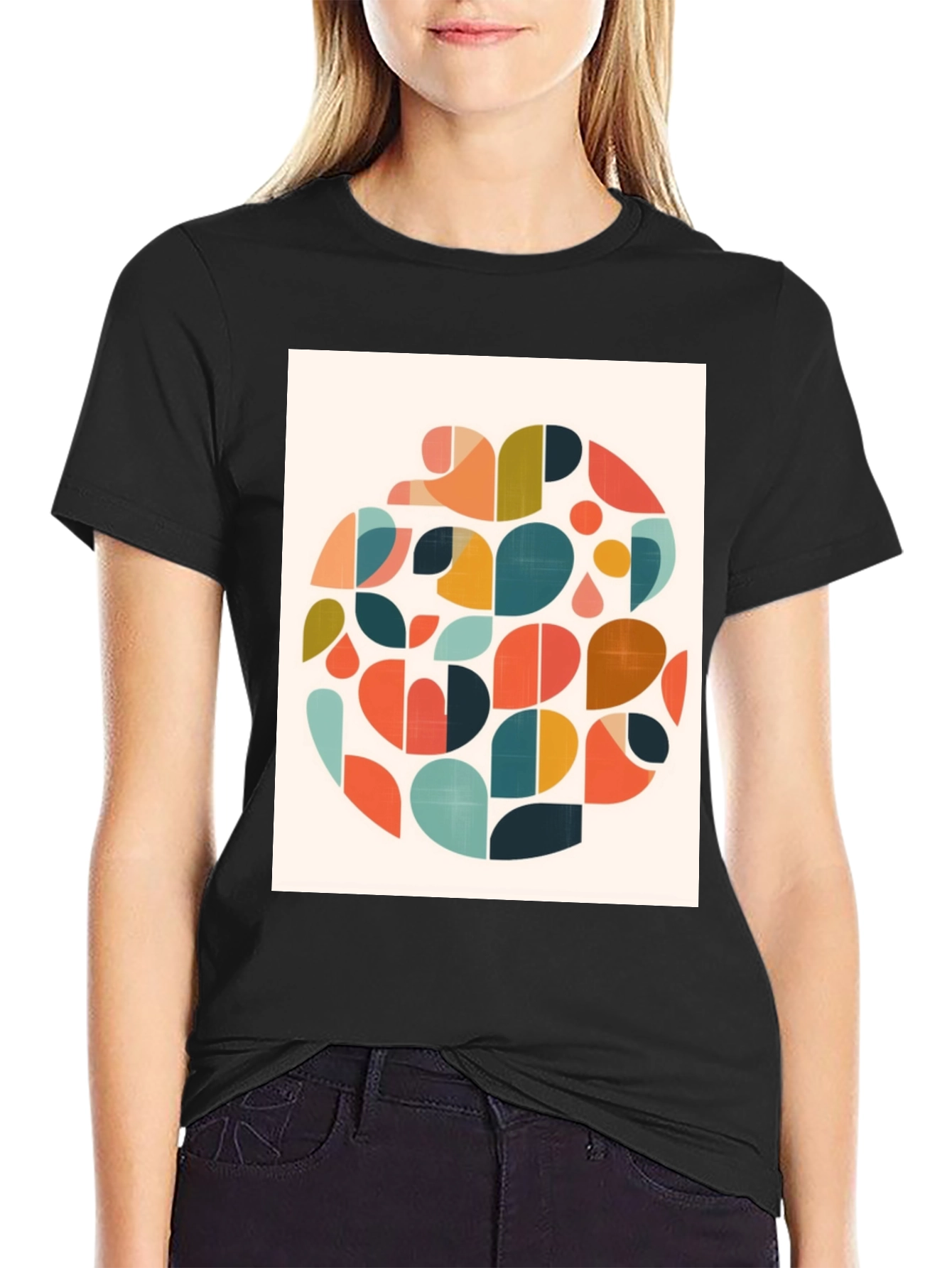 Abstract Geometric T-Shirt - Retro Style