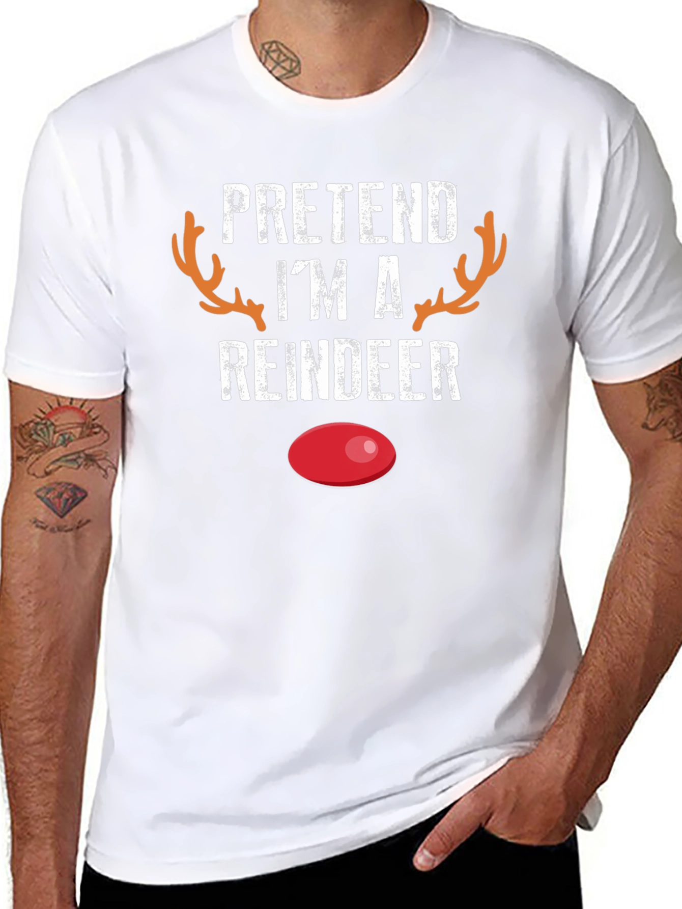 Pretend Im A Reindeer Novelty T-Shirt