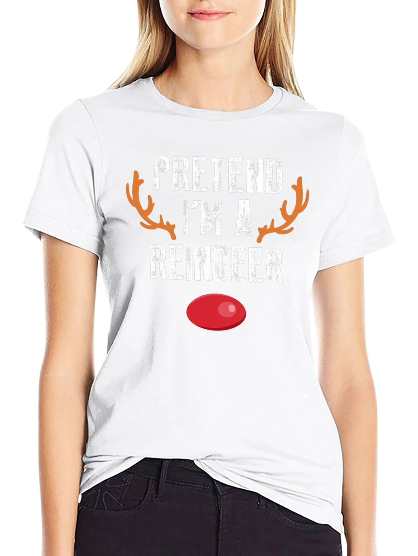 Pretend Im A Reindeer Novelty T-Shirt