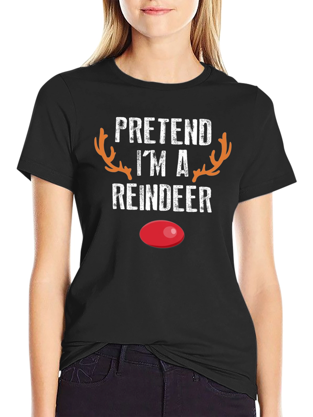 Pretend Im A Reindeer Novelty T-Shirt