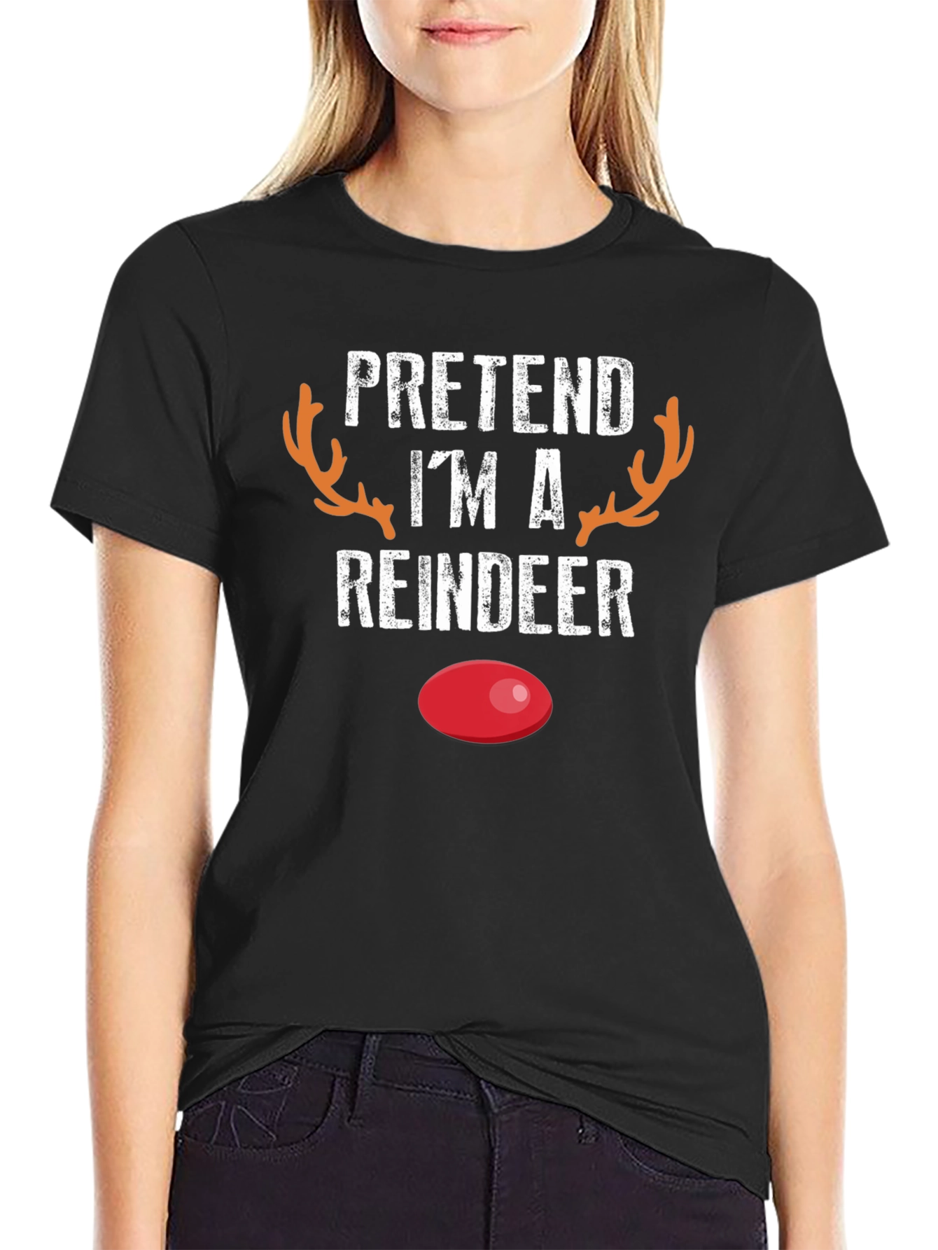 Pretend Im A Reindeer Novelty T-Shirt