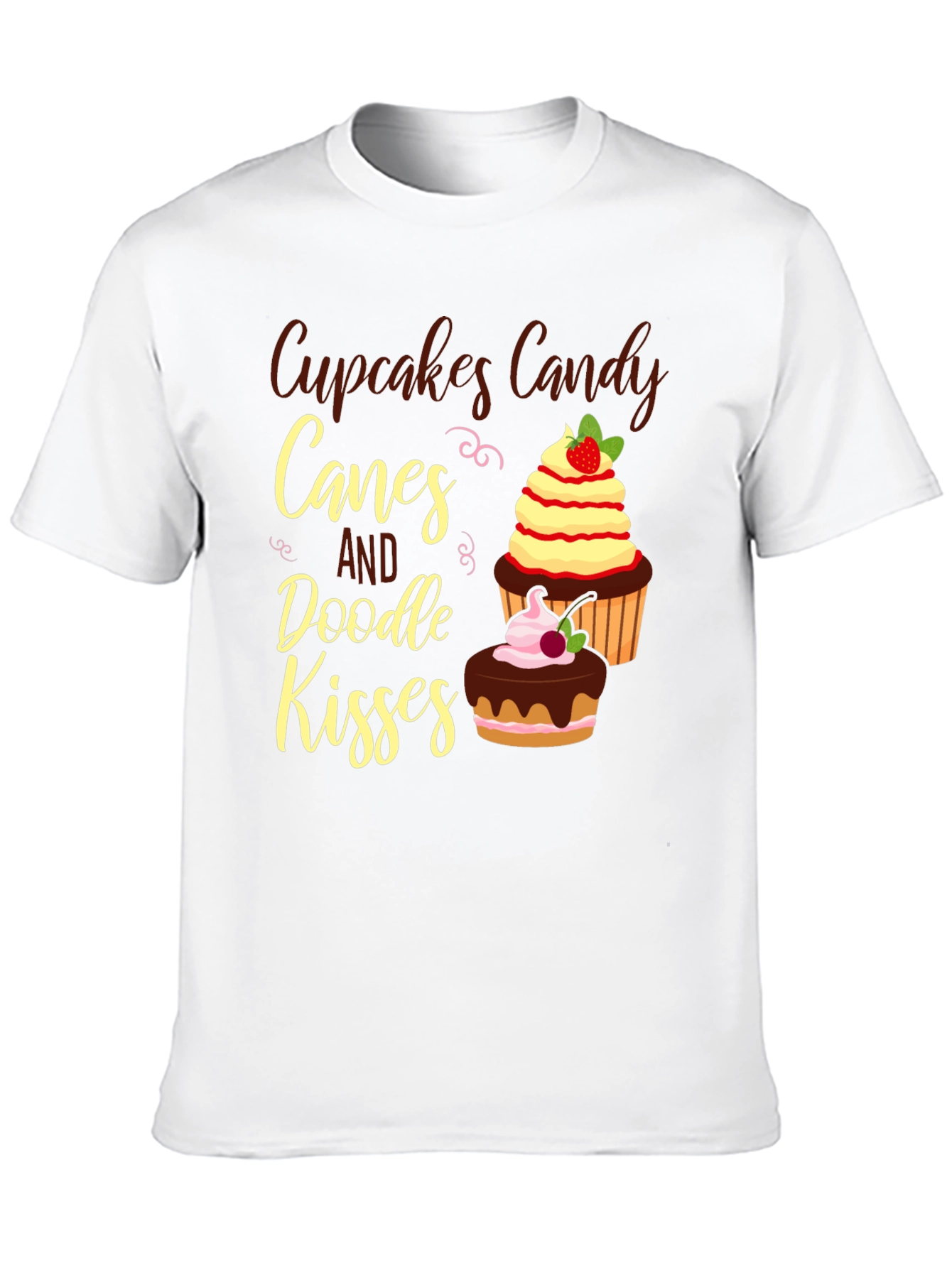 Cupcakes Candy Canes Doodle Kisses Graphic Tee