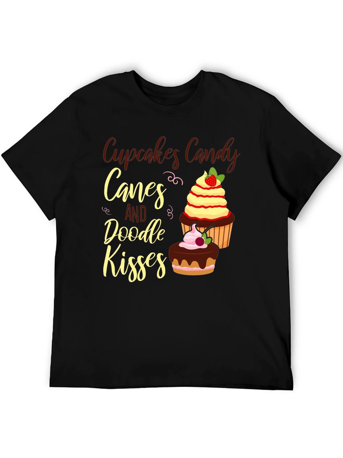 Cupcakes Candy Canes Doodle Kisses Graphic Tee