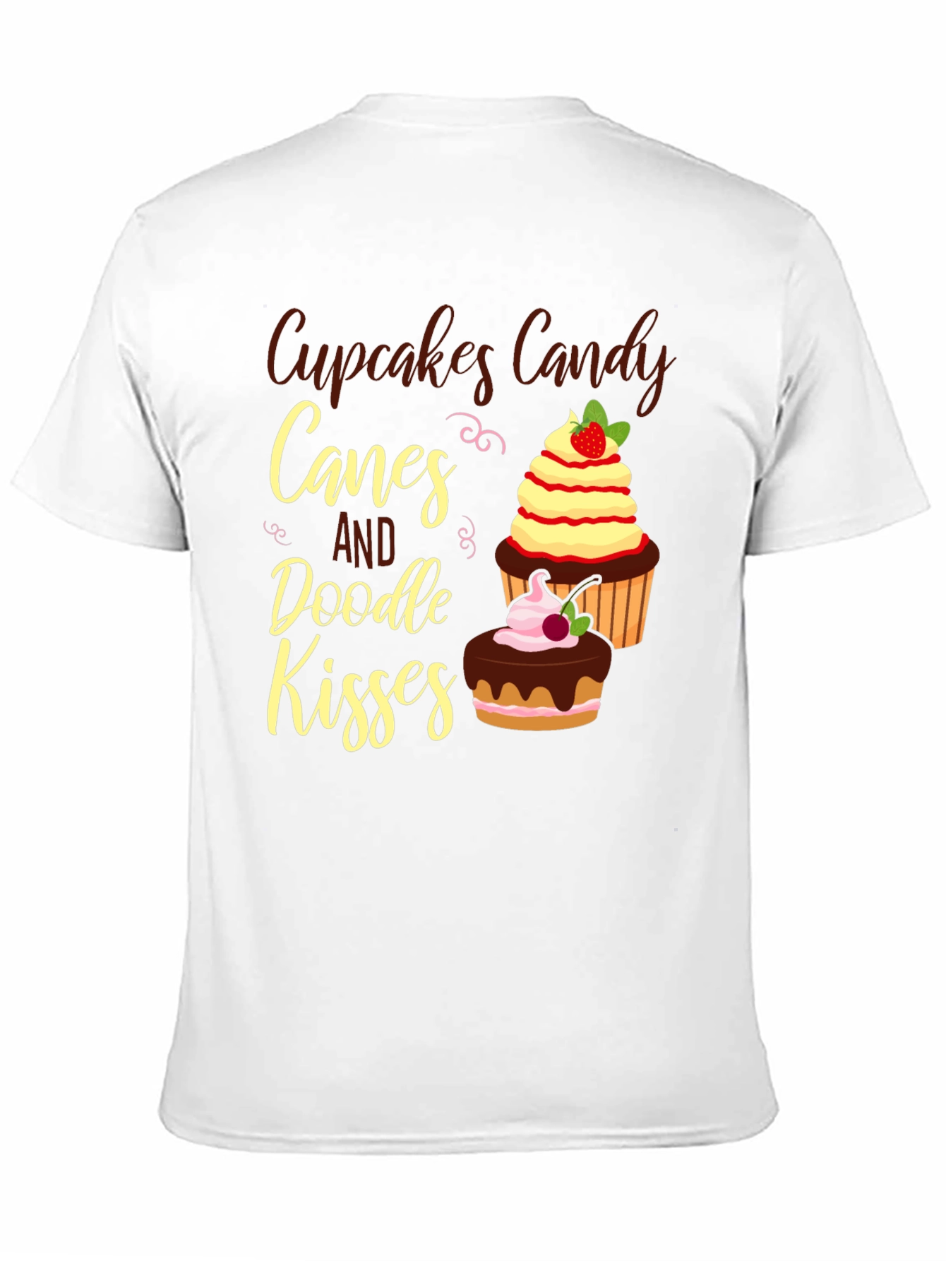 Cupcakes Candy Canes Doodle Kisses Graphic Tee