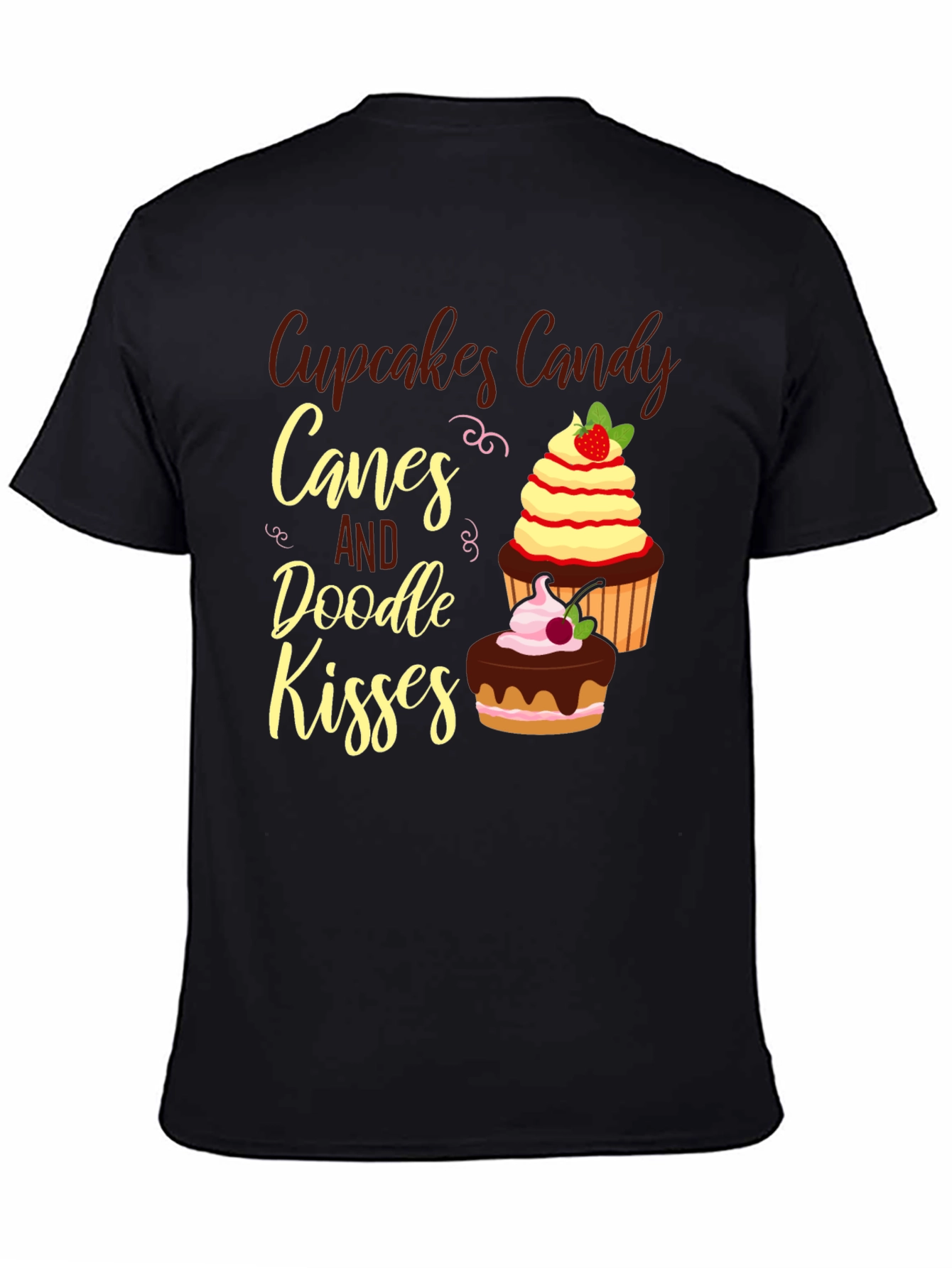 Cupcakes Candy Canes Doodle Kisses Graphic Tee