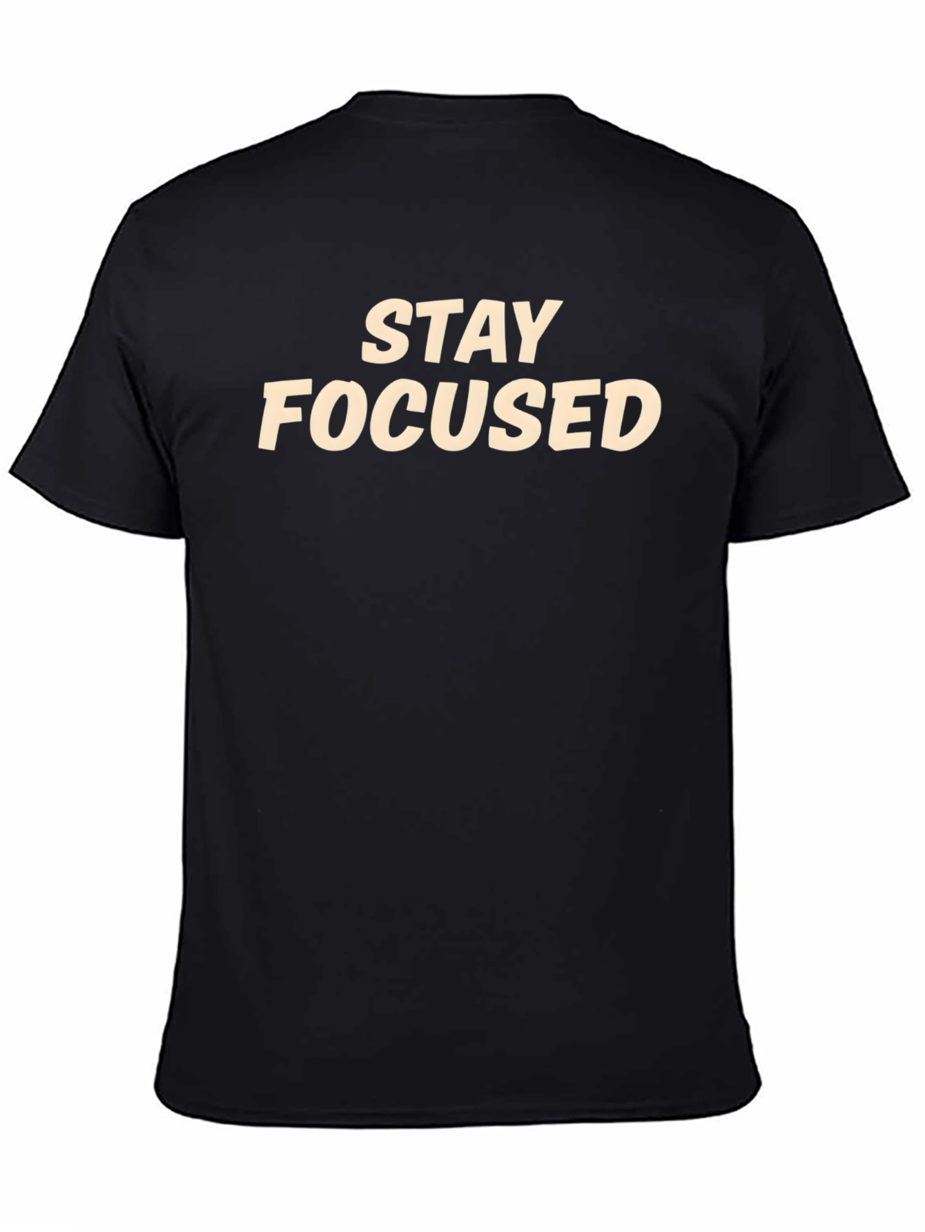 Stay Focused Graphic T-Shirt - Black Crew Neck Tee