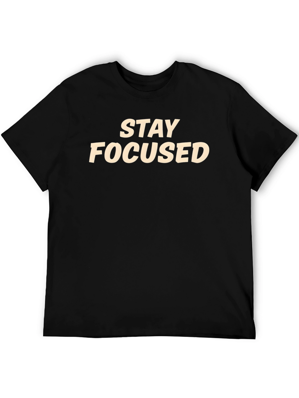 Stay Focused Graphic T-Shirt - Black Crew Neck Tee