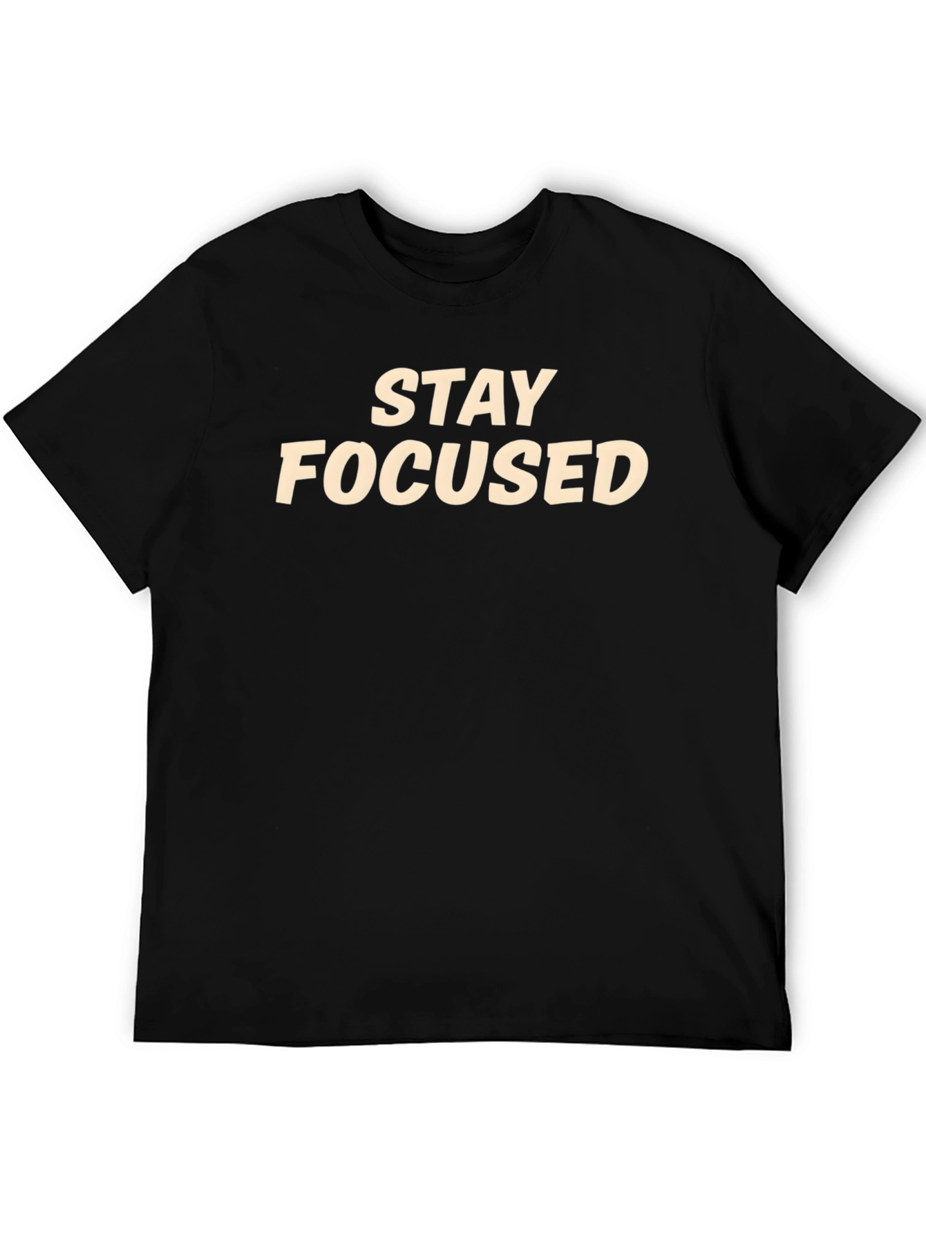 Stay Focused Graphic T-Shirt - Black Crew Neck Tee