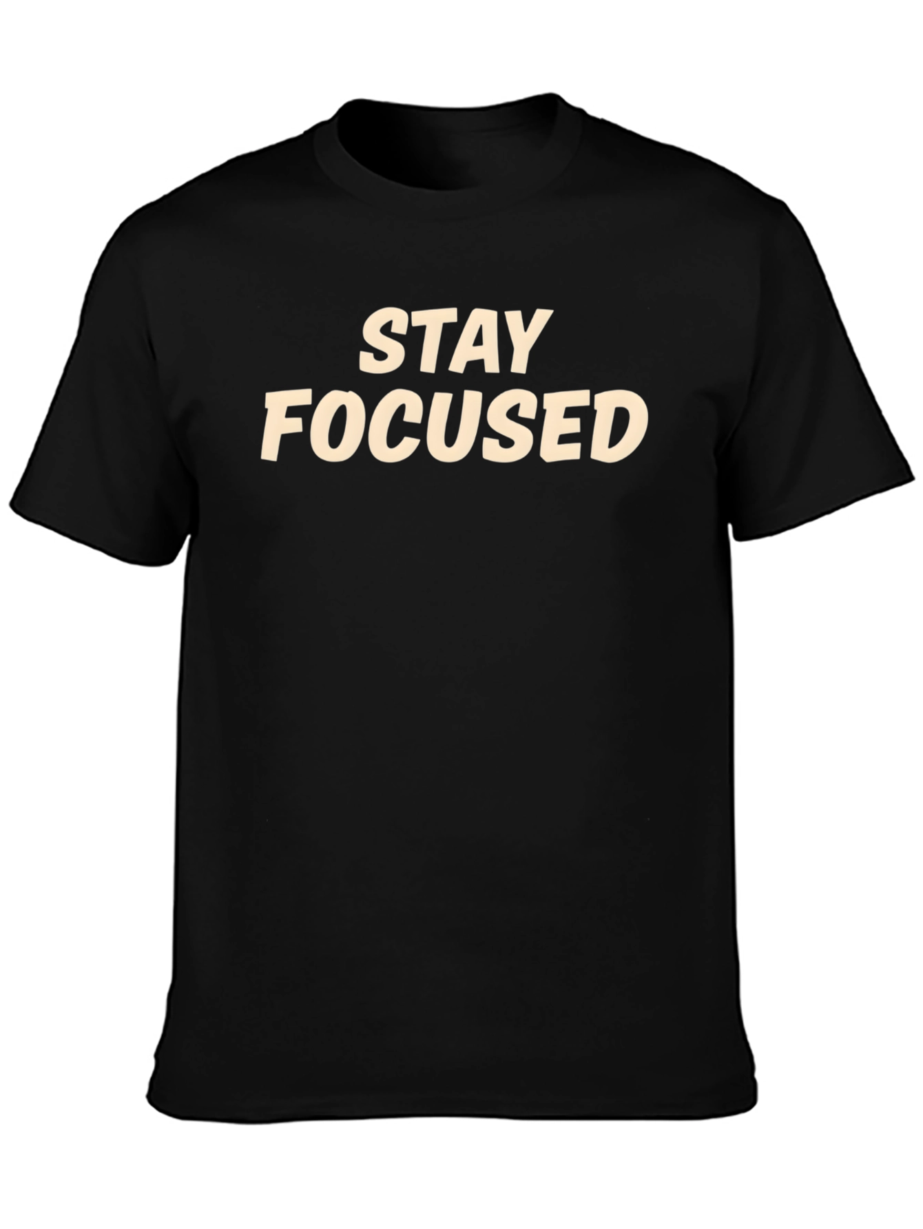 Stay Focused Graphic T-Shirt - Black Crew Neck Tee