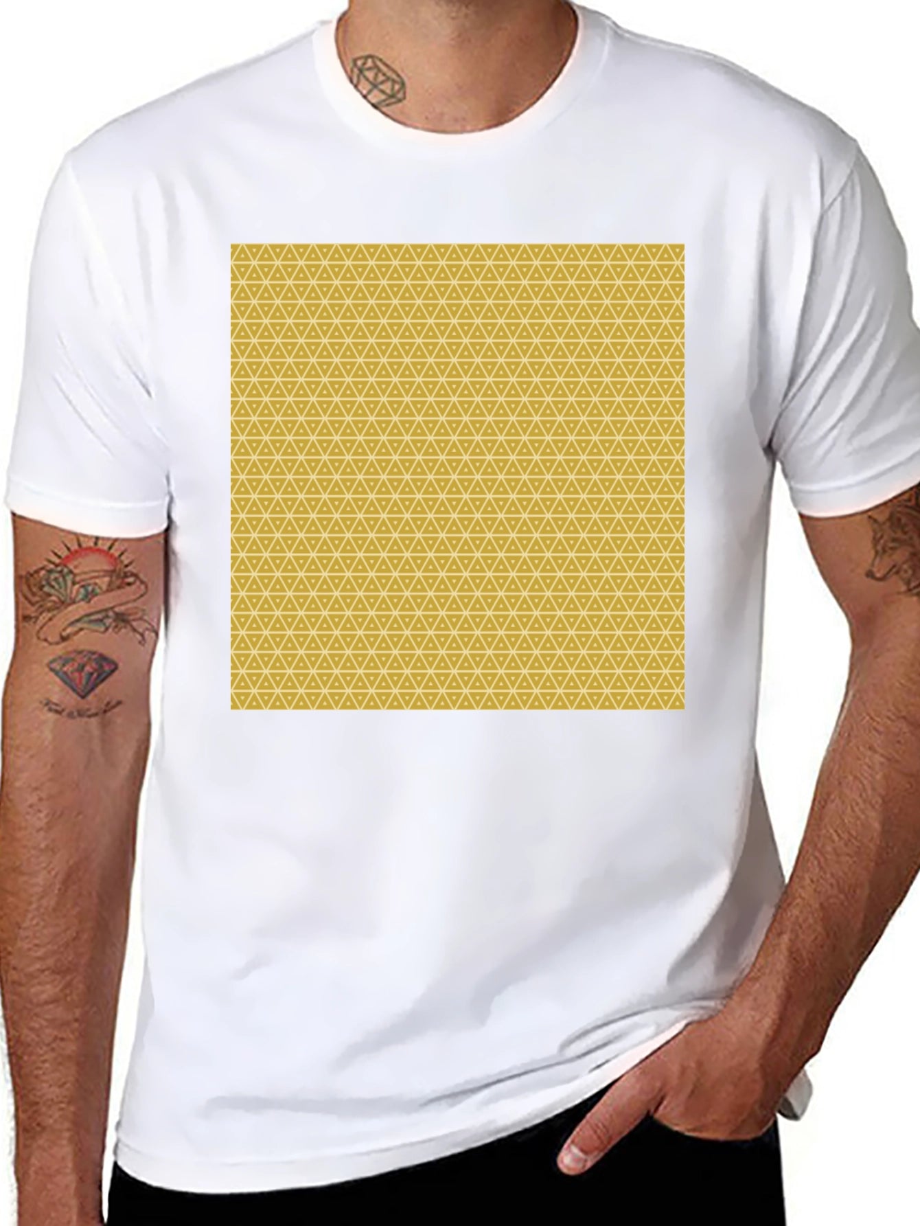Geometric Print Black Tee - Modern Style