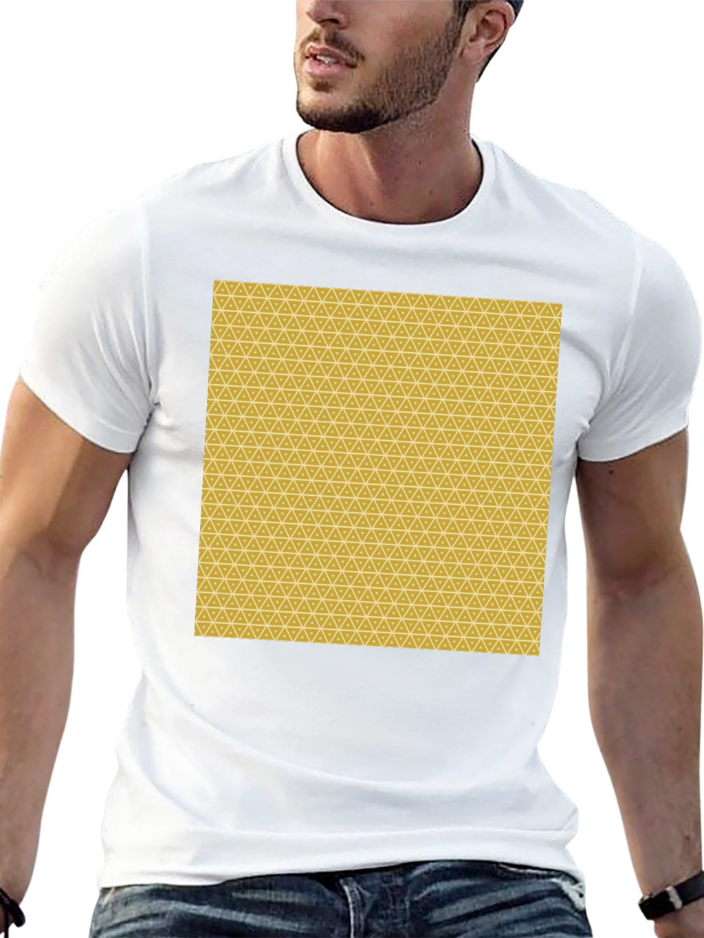 Geometric Print Black Tee - Modern Style