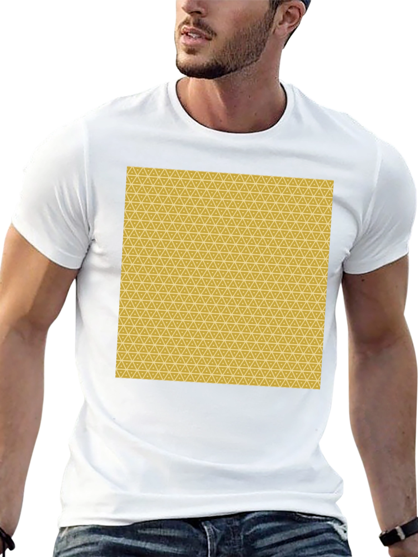 Geometric Print Black Tee - Modern Style