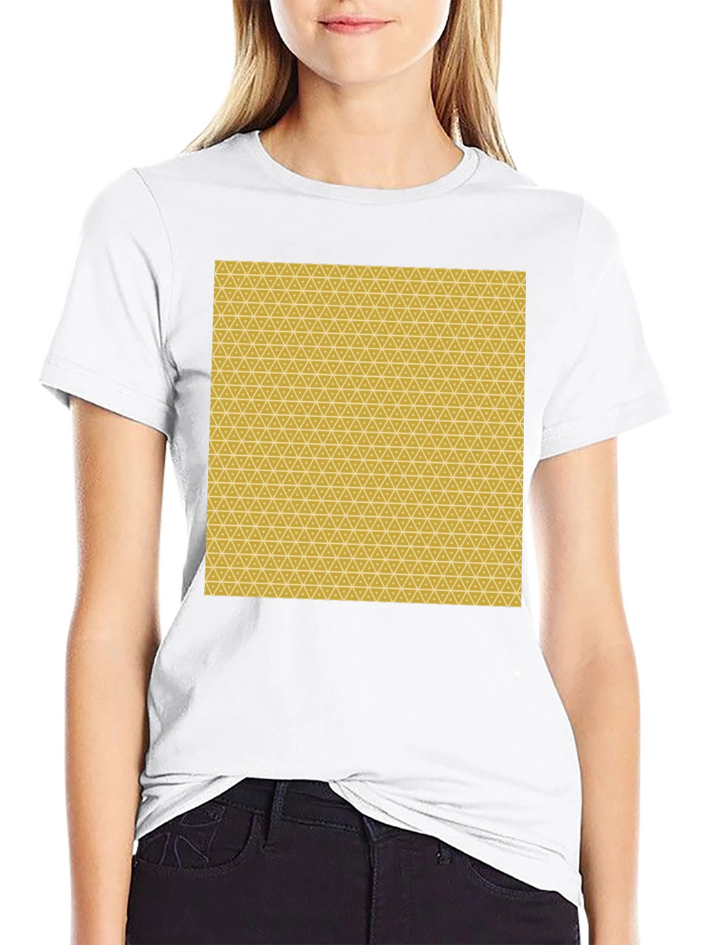 Geometric Print Black Tee - Modern Style