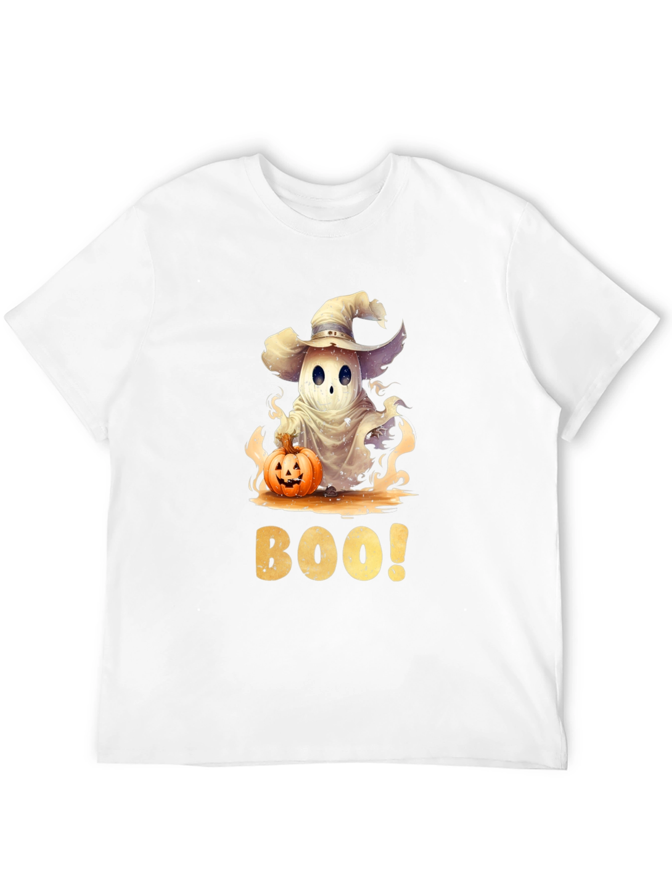 Halloween Ghost with Pumpkin T-Shirt - BOO!