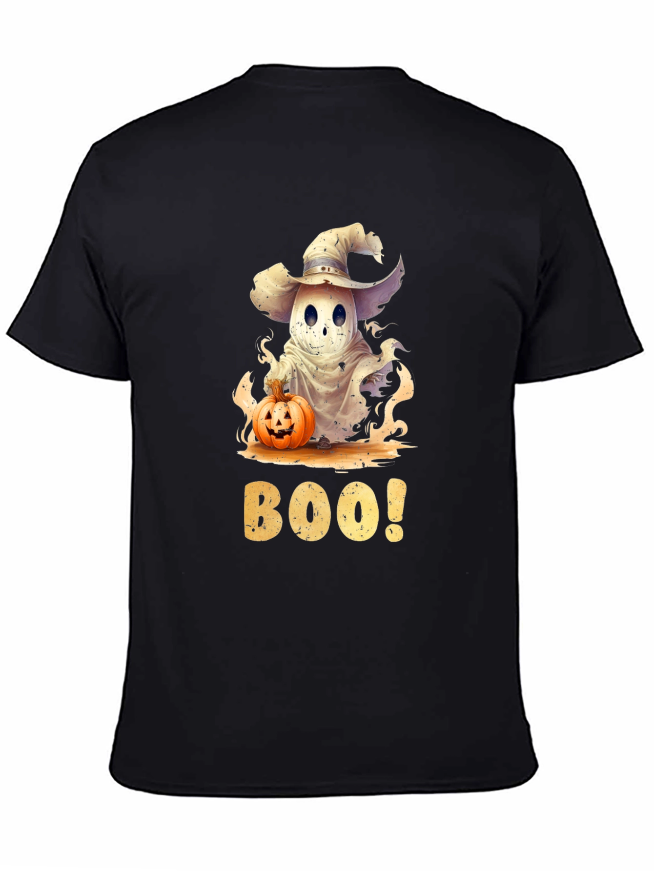 Halloween Ghost with Pumpkin T-Shirt - BOO!