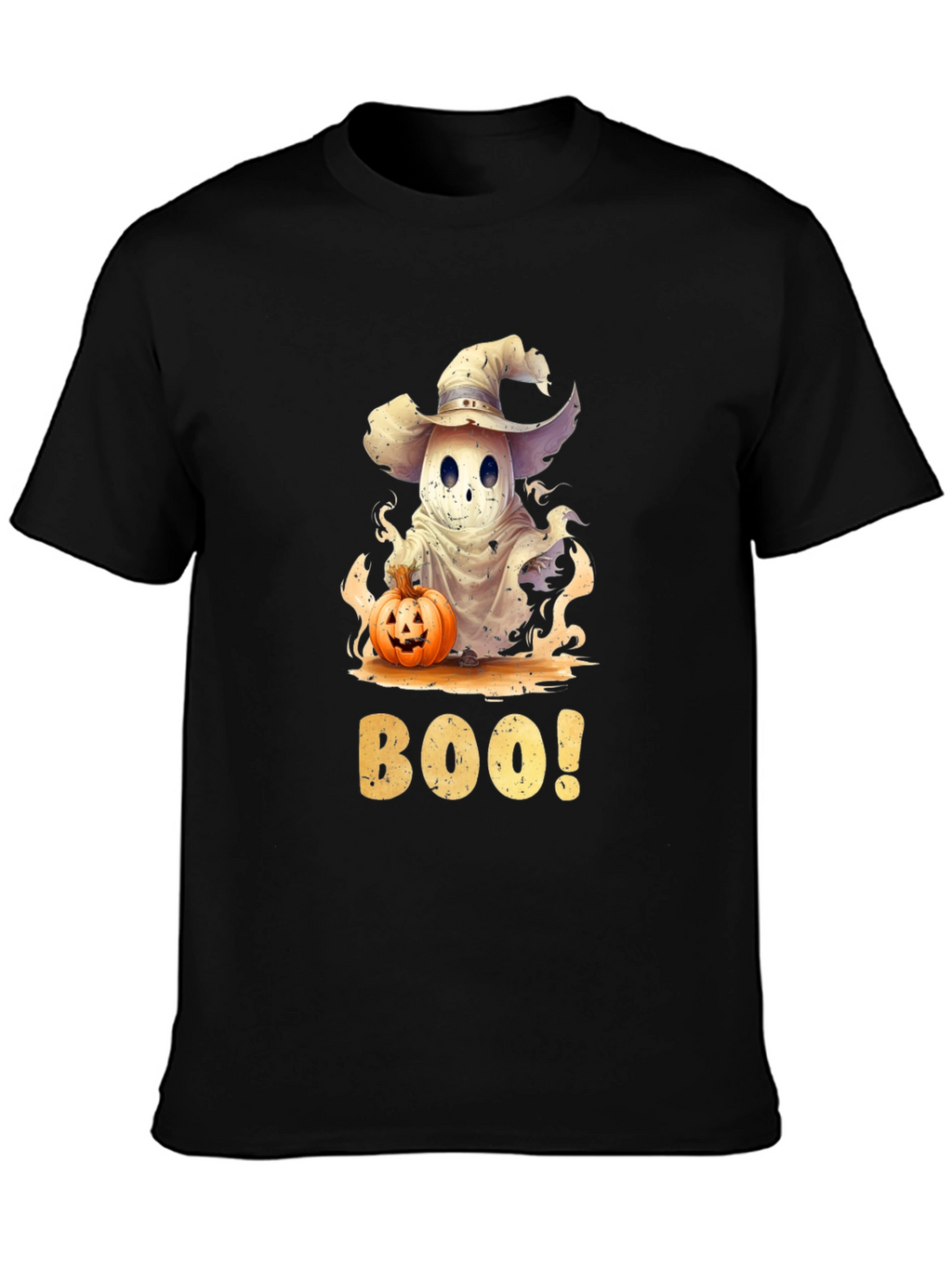 Halloween Ghost with Pumpkin T-Shirt - BOO!