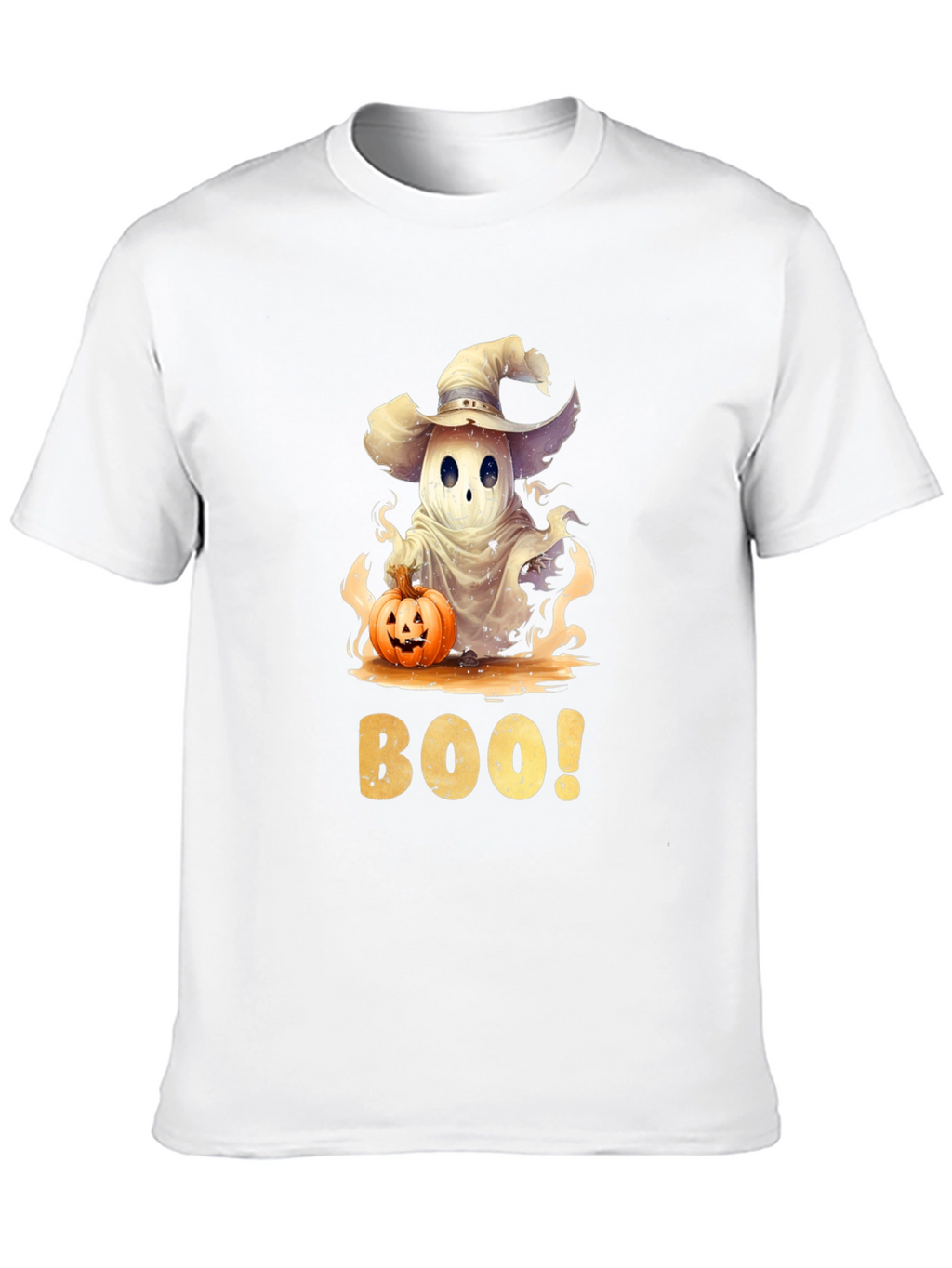Halloween Ghost with Pumpkin T-Shirt - BOO!