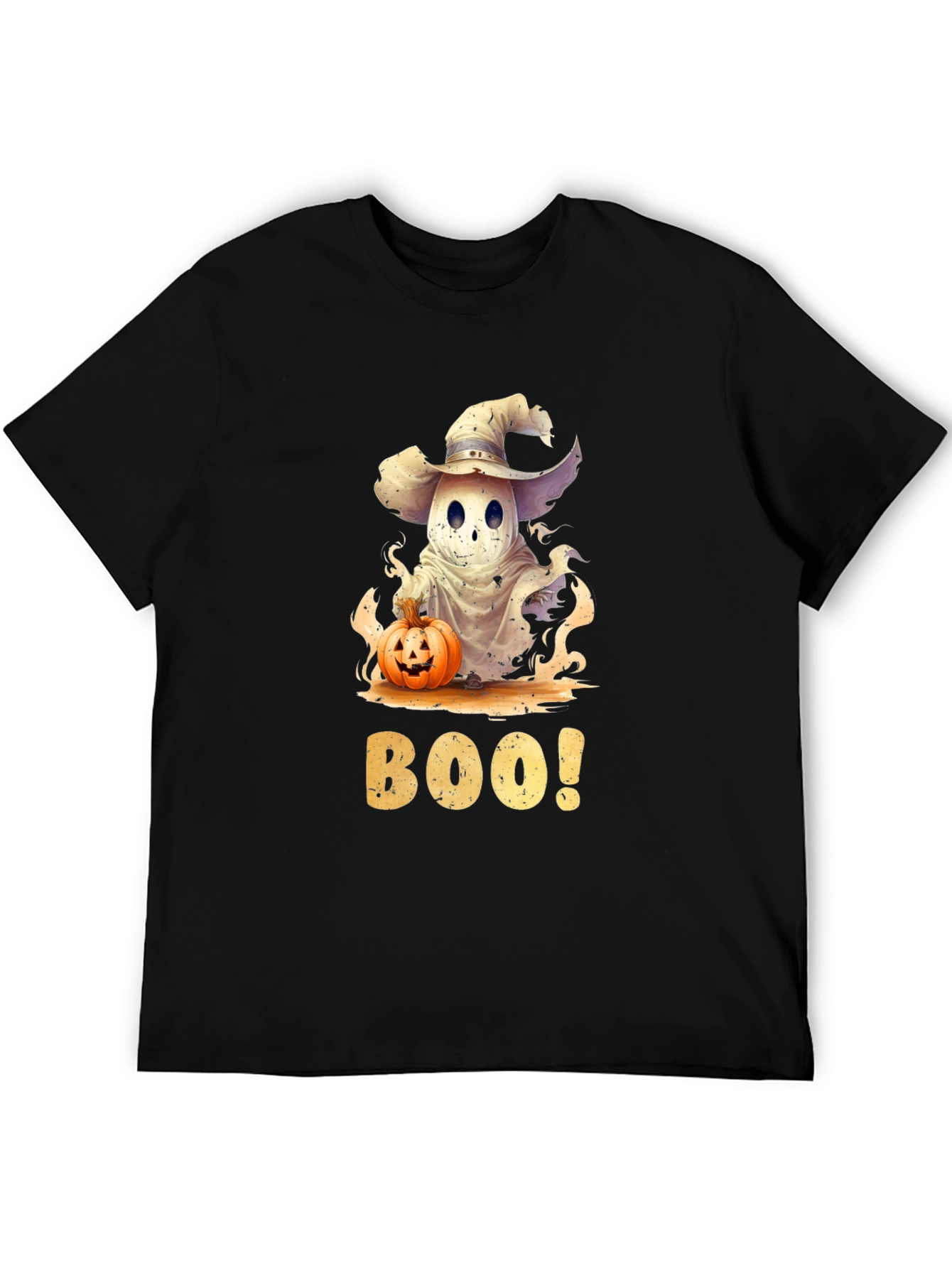 Halloween Ghost with Pumpkin T-Shirt - BOO!