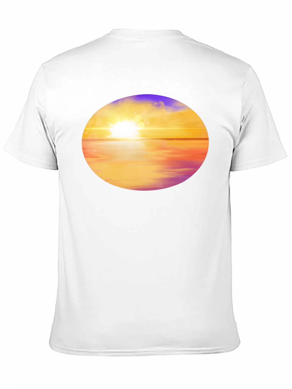 Sunset Horizon Graphic Tee - Black Cotton Blend